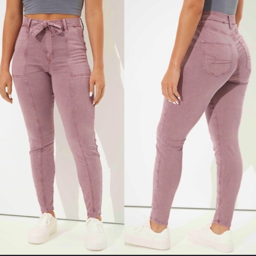 American Eagle EUC Tie-waist Curvy Jeggings